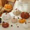 Halloween Pumpkin Pillows, Off White Pumpkin Shaped Throw Pillows Room Decoration, Teddy Fleece Cute 6x12 Inches Soft Pillow for Natural, Accent Halloween Pillows, and Fall Decor